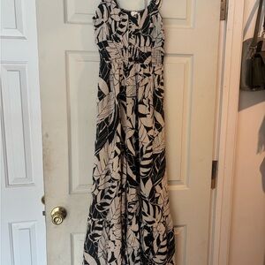 Aerie Black and Cream Leaf Jumpsuit